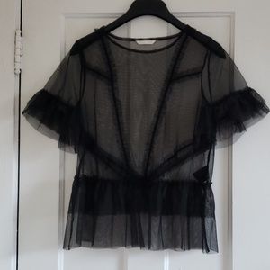 Tulle ruffle Top